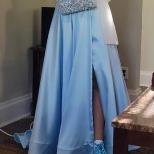 Elegant Blue Maxi Skirt